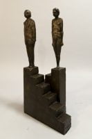 The Honest Man - Michael Hermesh, Bronze, 21.25 X 12 X 5 inches, Ceramic and Bronze Sculpture by Michael Hermesh