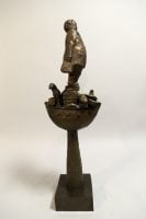 Life Without the Ferryman – Michael Hermesh, Bronze, 32 X 11 X 6.5 inches, new bronze releases by Michael Hermesh