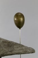 Perfect Symmetry on a Cloudless Day - Michael Hermesh, Bronze, 15.5 x 7 x 5 Inches plus Balloon, Ceramic and Bronze Sculpture by Michael Hermesh, Michael Hermesh's New Show
