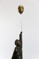 Pocketa-Pocketa-Pocketa - Michael Hermesh, Bronze, 29 x 8 x 6.5 Inches plus Balloon, Ceramic and Bronze Sculpture by Michael Hermesh